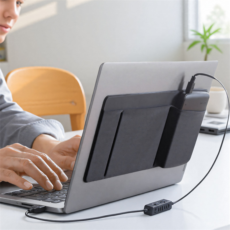 Laptop Accessories Pouch - Self Adhesive Mouse Storage Pouch, Laptop