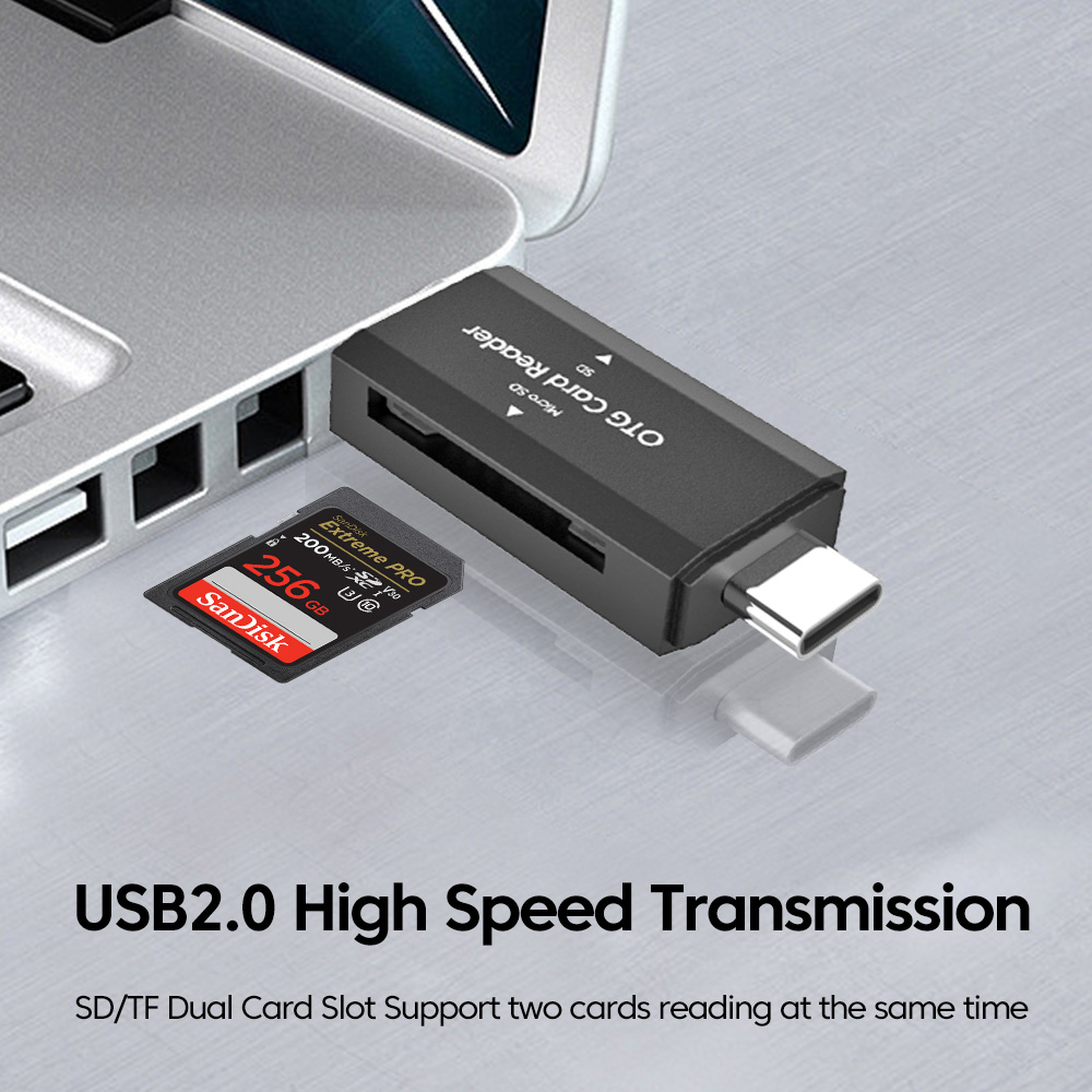 2 in 1 Type C SD TF Card Reade - огляд і ціна Laptop Accessories For Programmers