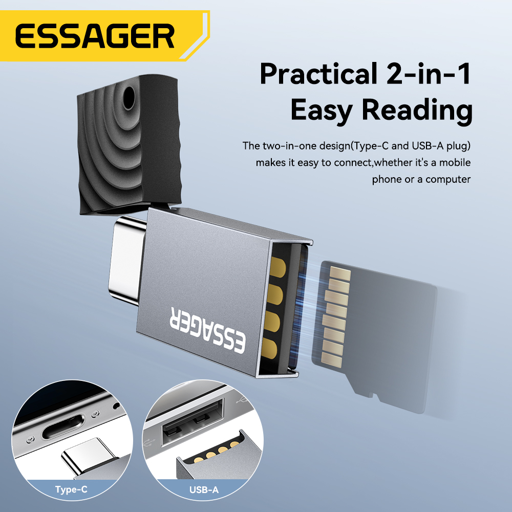 Essager 2 in 1 TF SD Card Read - огляд і ціна Laptop Accessories For Programmers