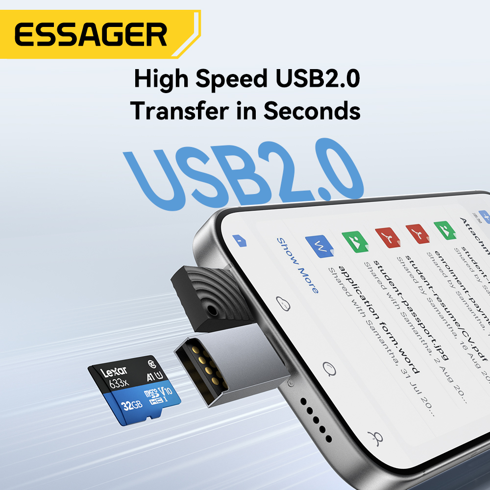 Essager 2 in 1 TF SD Card Read - огляд і ціна Laptop Accessories For Programmers