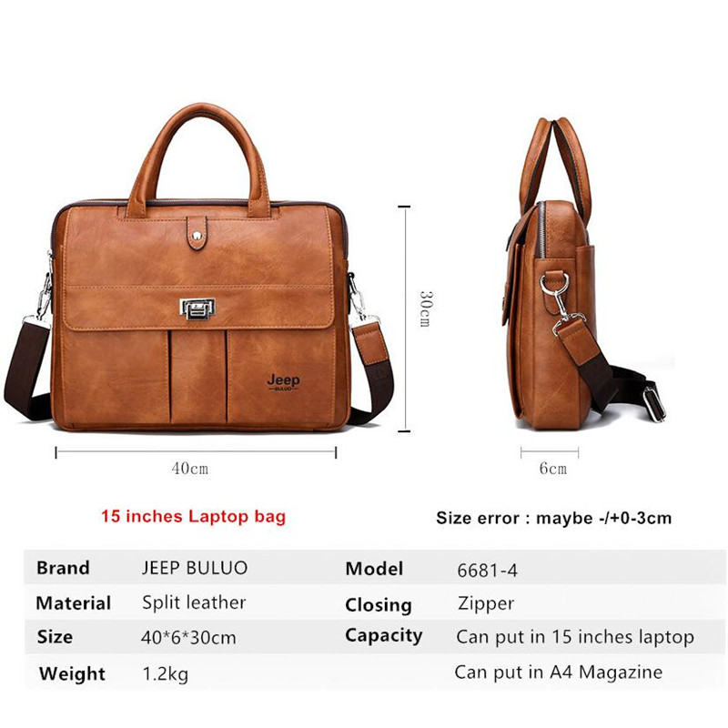 Jeep Buluo Men's Leather Brief - огляд і ціна Laptop Accessories Box